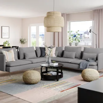 IKEA SÖDERHAMN Coltar, 6 locuri, Tonerud gri