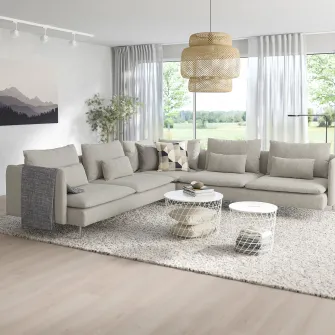 IKEA SÖDERHAMN Coltar, 6 locuri, Viarp bej/maro