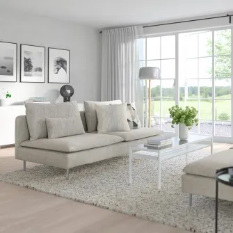 IKEA SÖDERHAMN Sectiune 3 locuri, Viarp bej/maro
