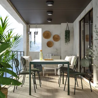 IKEA SEGERÖN / ENSHOLM Masa + 4 scaune, exterior verde inchis/verde, 147 cm