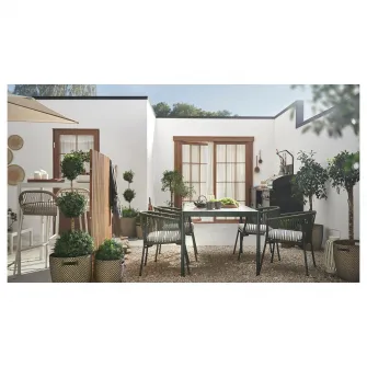 IKEA SEGERÖN Masa exterior, verde inchis/gri, 91x147 cm