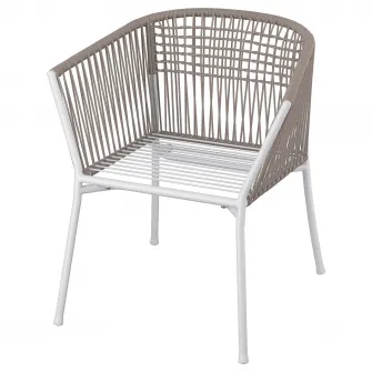 IKEA SEGERÖN Scaun cu brate, exterior, alb/bej