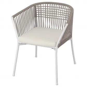 IKEA SEGERÖN Scaun cu brate, exterior, alb/bej/Frösön/Duvholmen bej