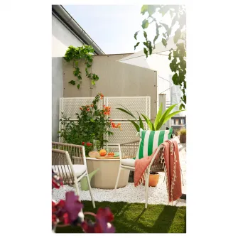 IKEA SEGERÖN Scaun cu brate, exterior, alb/bej/Frösön/Duvholmen bej