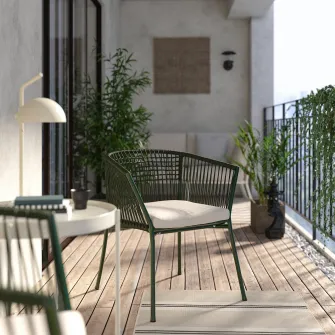 IKEA SEGERÖN Scaun cu brate, exterior, verde inchis/Frösön/Duvholmen bej