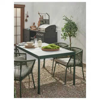 IKEA SEGERÖN Scaun cu brate, exterior, verde inchis/Frösön/Duvholmen bej
