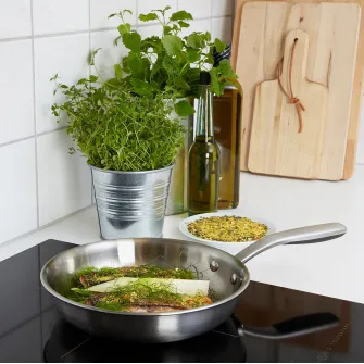 IKEA SENSUELL Tigaie, inox/gri, 24 cm
