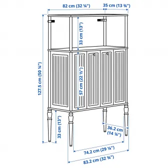 IKEA SÅGMÄSTARE Corp, gri deschis-bleu, 83x36x128 cm