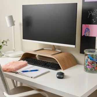 IKEA SIGFINN Suport monitor, inaltime fixa, furnir bambus