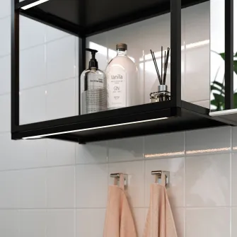 IKEA SILVERGLANS Bagheta luminoasa LED baie, intensitate reglabila antracit, 60 cm