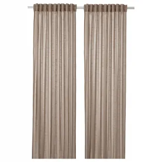 IKEA SILVERLÖNN Perdele transparente, 2buc, bej/rjns, 145x300 cm