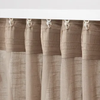IKEA SILVERLÖNN Perdele transparente, 2buc, bej/rjns, 145x300 cm