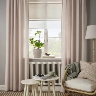 IKEA SILVERLÖNN Perdele transparente, 2buc, roz/rjns, 145x300 cm