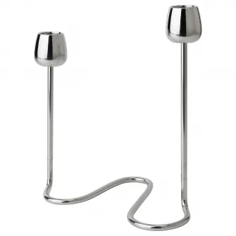 IKEA SILVERPÄRON Suport 2 lumanari, argintiu, 20 cm