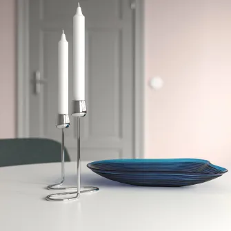 IKEA SILVERPÄRON Suport 2 lumanari, argintiu, 20 cm