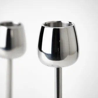 IKEA SILVERPÄRON Suport 2 lumanari, argintiu, 20 cm