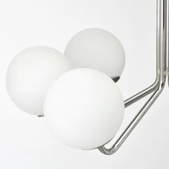 IKEA SIMRISHAMN Candelabru 7 brate, cromat/opalin sticla, 70 cm