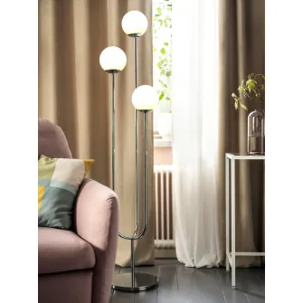 IKEA SIMRISHAMN Lampadar, cromat/opalin sticla