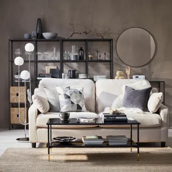 IKEA SIMRISHAMN Lampadar, cromat/opalin sticla