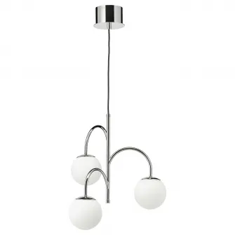 IKEA SIMRISHAMN Lustra cu 3 brate, cromat/opalin sticla, 55 cm