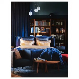 IKEA SIMRISHAMN Lustra cu 3 brate, cromat/opalin sticla, 55 cm