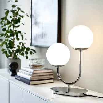IKEA SIMRISHAMN Veioza, cromat/opalin sticla, 42 cm