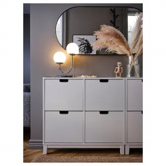 IKEA SIMRISHAMN Veioza, cromat/opalin sticla, 42 cm