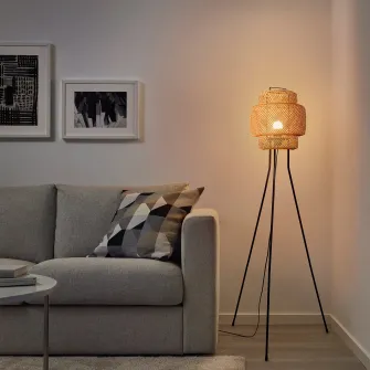 IKEA SINNERLIG Lampadar, bambus/lucrat manual