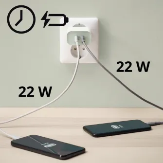 IKEA SJÖSS Incarcator USB 2 porturi 45W, incarcare rapida