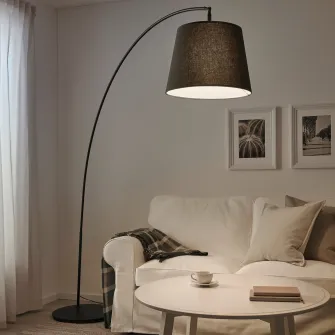IKEA SKAFTET Baza lampadar, arcuit, negru