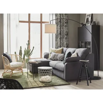 IKEA SKAFTET Baza lampadar, arcuit, negru