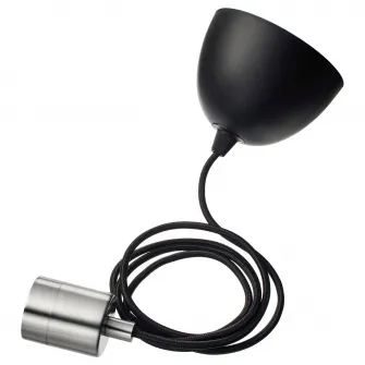 IKEA SKAFTET Set cablaj lampa, textil nichelat, 1.4 m
