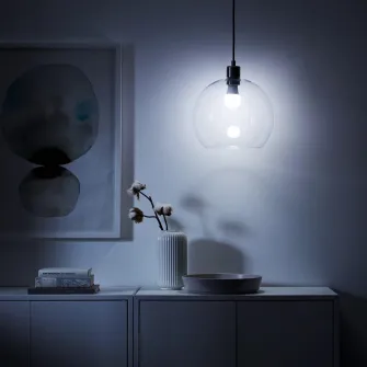 IKEA SKAFTET Set cablaj lampa, textil nichelat, 1.4 m