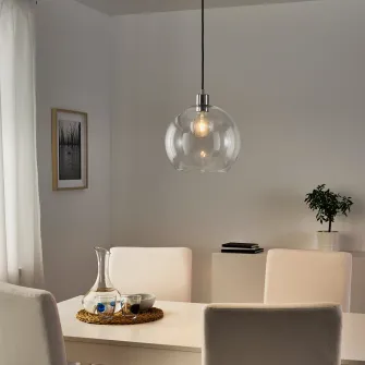 IKEA SKAFTET Set cablaj lampa, textil nichelat, 1.4 m
