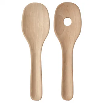 IKEA SKALLKNEKT Tacamuri salata, set 2 piese, lemn masiv mesteacan