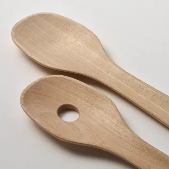 IKEA SKALLKNEKT Tacamuri salata, set 2 piese, lemn masiv mesteacan