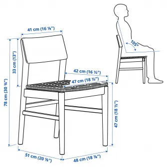 IKEA SKANSNÄS Scaun, negru fag
