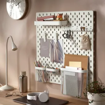 IKEA SKÅDIS Panou perforat, alb, 56x56 cm