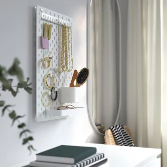 IKEA SKÅDIS Panou perforat, alb, 36x56 cm
