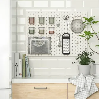 IKEA SKÅDIS Panou perforat, alb, 76x56 cm