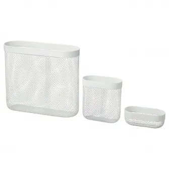 IKEA SKÅDIS Cos depozitare, set 3 buc., alb