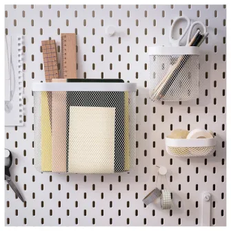 IKEA SKÅDIS Cos depozitare, set 3 buc., alb
