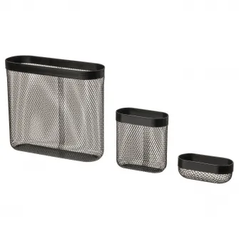 IKEA SKÅDIS Cos depozitare, set 3 buc., negru