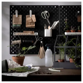 IKEA SKÅDIS Panou perforat, negru, 56x56 cm