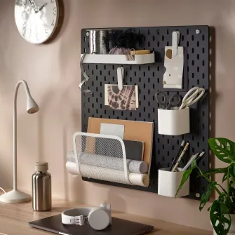 IKEA SKÅDIS Panou perforat, negru, 56x56 cm