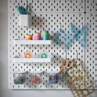 IKEA SKÅDIS Panou perforat/suport, alb, 56x56 cm
