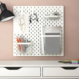 IKEA SKÅDIS Panou perforat/suport, alb, 56x56 cm