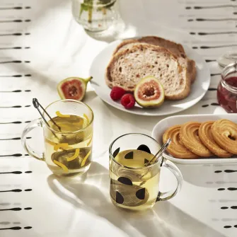 IKEA SKEDSTÖR Cana, diverse culori galben/negru, 30 cl
