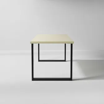 IKEA SKÅLSTA Masa, aspect nuc/forma de U negru-gri, 140x80 cm