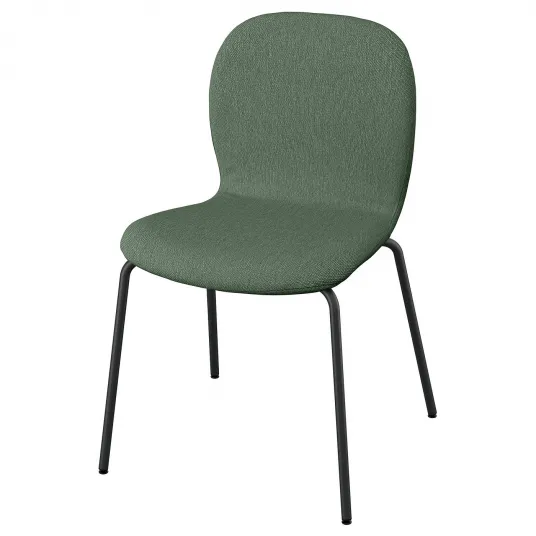 IKEA SKÅLSTA Scaun, Knäbäck gri-verde/tubular metalic/negru-gri